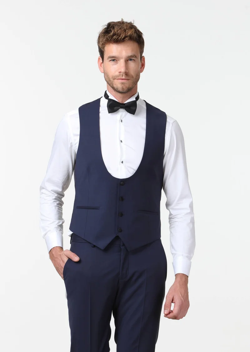 Ramsey Saks Slim Fit Butterfly Collar Classical Waistcoat