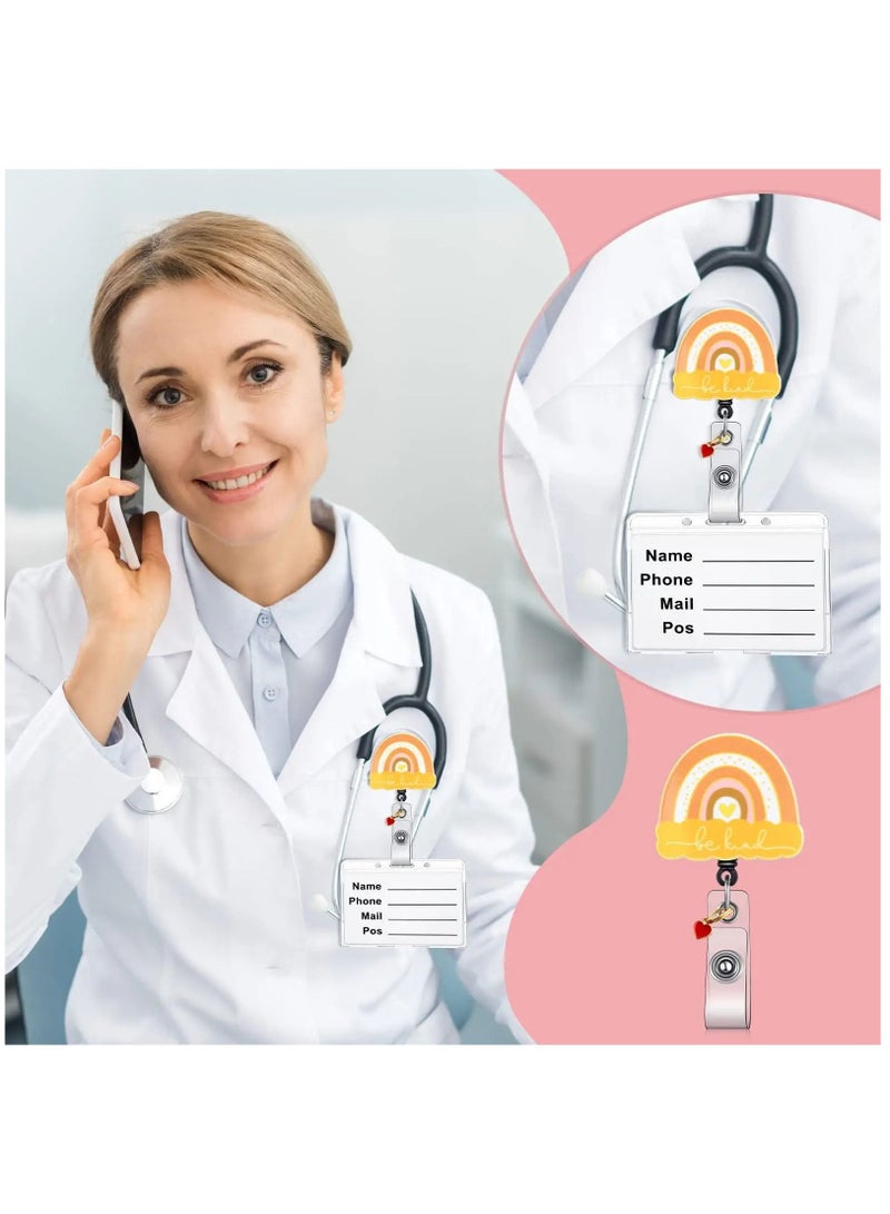 SYOSI 5 Pieces Nurse Badge Reel Nurse Retractable Badge - Image 3