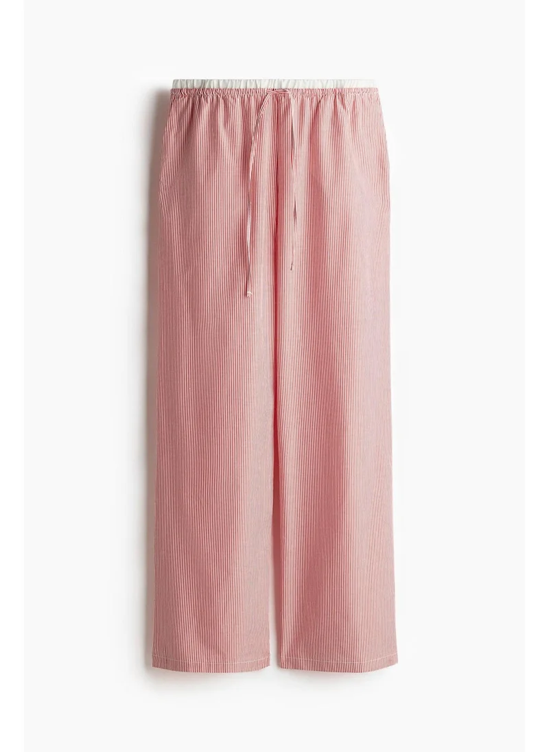 اتش اند ام Double-waistband poplin pyjama bottoms