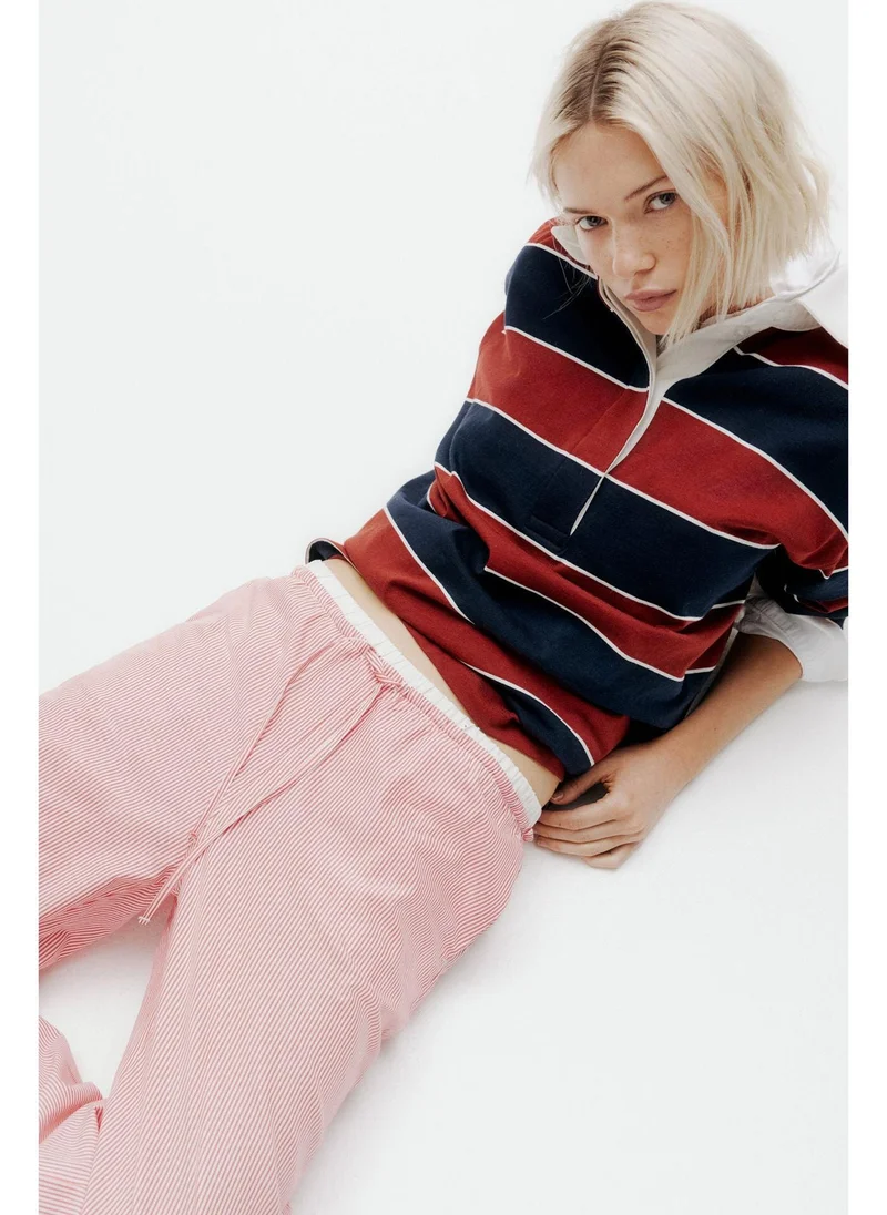 اتش اند ام Double-waistband poplin pyjama bottoms