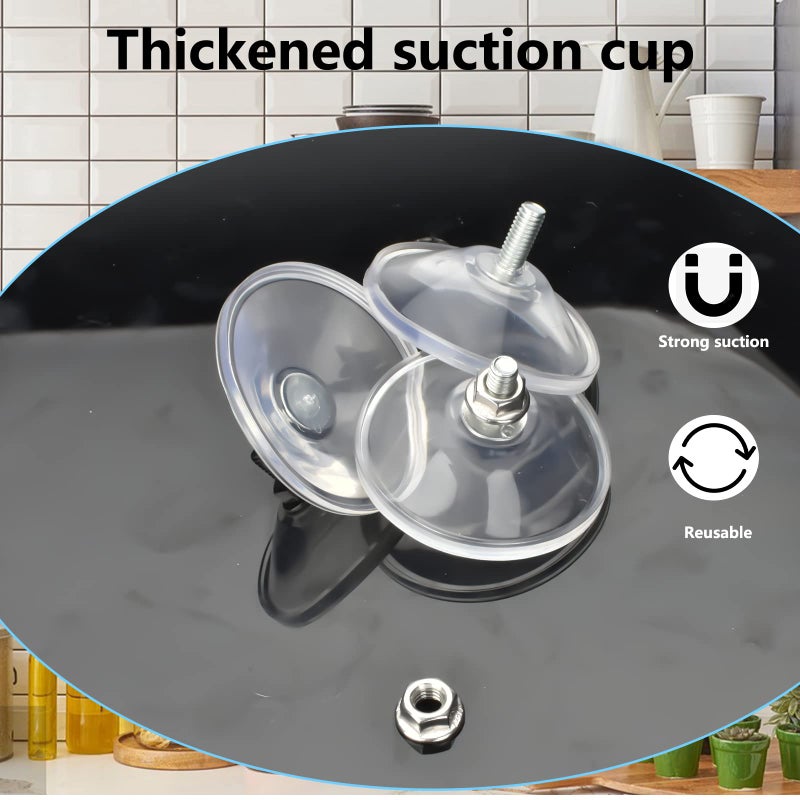 AccEncyc 6 Pcs Strong Thickened Sucker Suction Cup Clear PVC Sucker Pads with M6 x 14 Thread Screw Extra Strong Adhesive Glass Suction Holder - Image 3