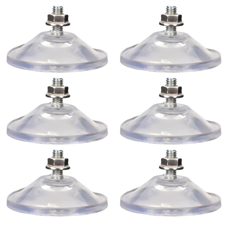 AccEncyc 6 Pcs Strong Thickened Sucker Suction Cup Clear PVC Sucker Pads with M6 x 14 Thread Screw Extra Strong Adhesive Glass Suction Holder - Image 1