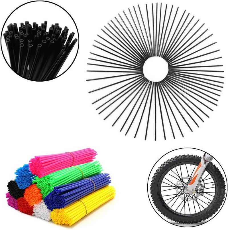 COBIKE 72Pcs Universal Spoke Skins Covers，Wheel Spoke Wraps Skins Pipe Trim Decoration Protector For Motorcycle Dirt Bike Yamaha Honda BMW Suzuki Kawasaki(black) - Image 1
