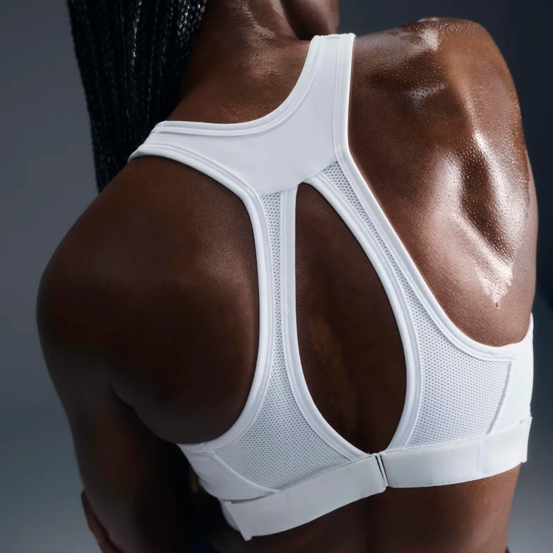 Nike White Women's Swoosh High Support Non-Padded Sports Bra for Women | Best Price UAE