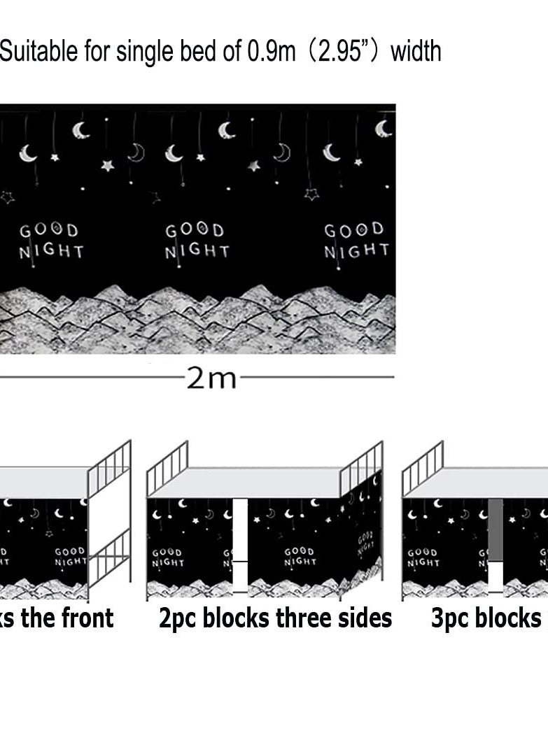 Zikra Dorm Bunk Bed Curtain - Single Bed Tent Curtain for Dust-Proof and Canopy-like Experience - Perfect for Single Sleeper Bunk Beds in Student Dormitories - Blackout Cloth for Lightproof and Shading - Cr - Image 3
