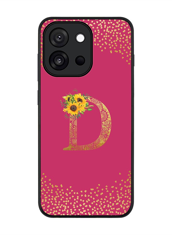 Stylizedd For OnePlus 13s / 13T Case,Slim fit Camera Protection, Shockproof Thin Phone cover  - Custom Floral Monogram - D ( Deep Pink )