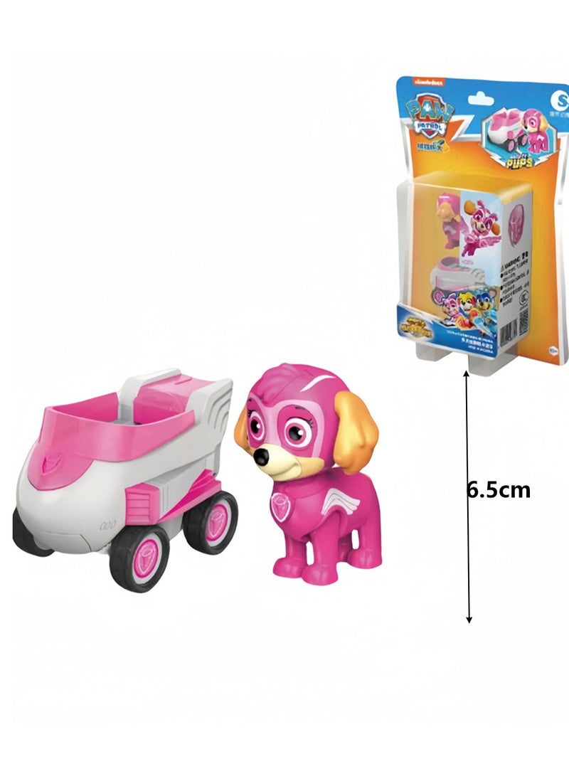 ( Daily Reconnaissance Aircraft ) Paw Patrol Power Dog Super Team Pull Back Car Series Assembling Building Blocks Toy Doll  - Image 2