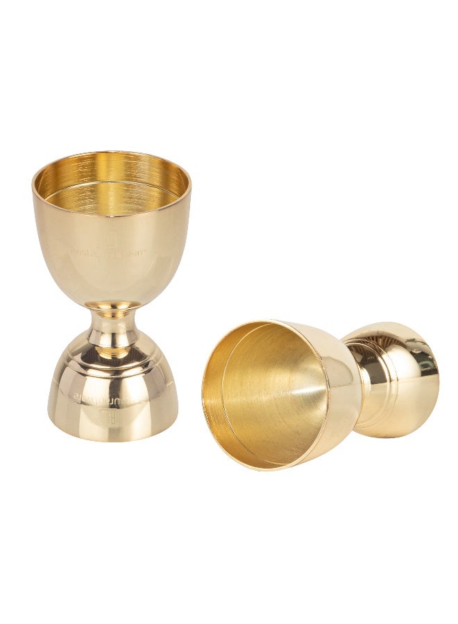 Restaurantware بار لوكس 1 / 2 أونصة جاجر، 1 جاجر بيل متين - لقياسات دقيقة، أداة بار لقياس المشروبات الكحولية، العصائر، أو الشراب، جاجر كوكتيل مزدوج من الفولاذ المقاوم للصدأ مطلي بالذهب - Image 1