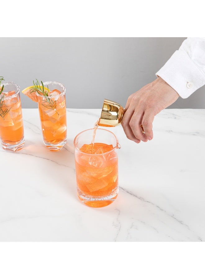 Restaurantware بار لوكس 1 / 2 أونصة جاجر، 1 جاجر بيل متين - لقياسات دقيقة، أداة بار لقياس المشروبات الكحولية، العصائر، أو الشراب، جاجر كوكتيل مزدوج من الفولاذ المقاوم للصدأ مطلي بالذهب - Image 5