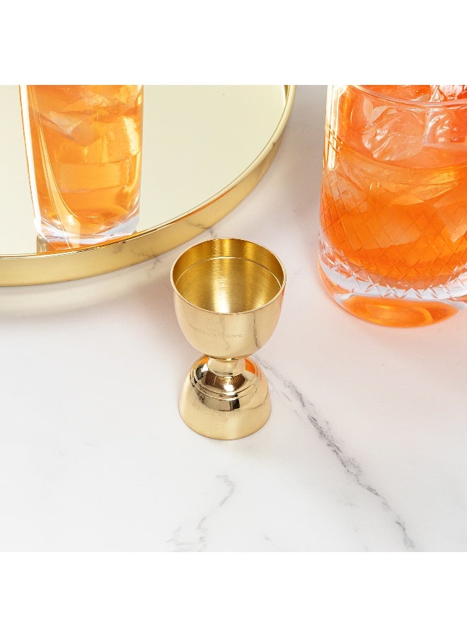 Restaurantware بار لوكس 1 / 2 أونصة جاجر، 1 جاجر بيل متين - لقياسات دقيقة، أداة بار لقياس المشروبات الكحولية، العصائر، أو الشراب، جاجر كوكتيل مزدوج من الفولاذ المقاوم للصدأ مطلي بالذهب - Image 4