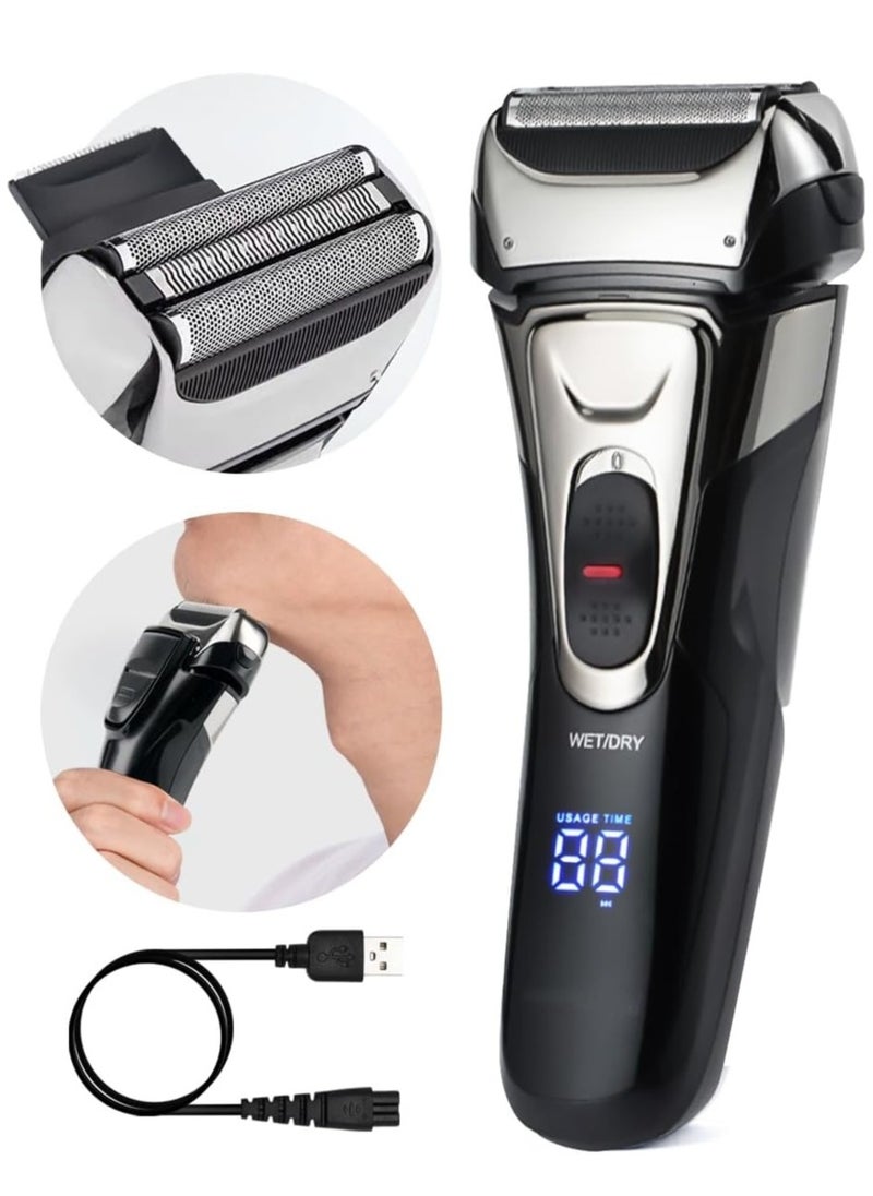 DOSCHER - Electric Shaver for Men, Foil Electric Razor with Beard Trimmer, Cordless Rechargeable Shaving Machine for Face, LED Display Wet Dry Use - Image 1