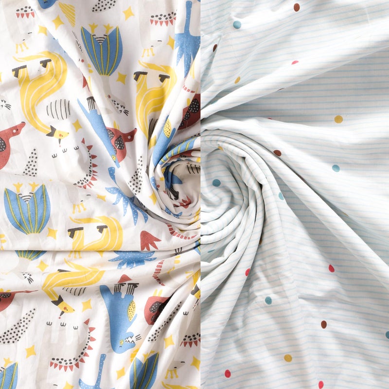 HOMEMONDE 100% Cotton Reversible Dohar for Newborn Baby Boy and Girl, 3 Layer Baby Dohar, Soft & Breathable, Ideal for All Seasons, 0-4 Years, Size- 48" x 48" (122 cm x 122 cm) - Dino Adventure - Image 5