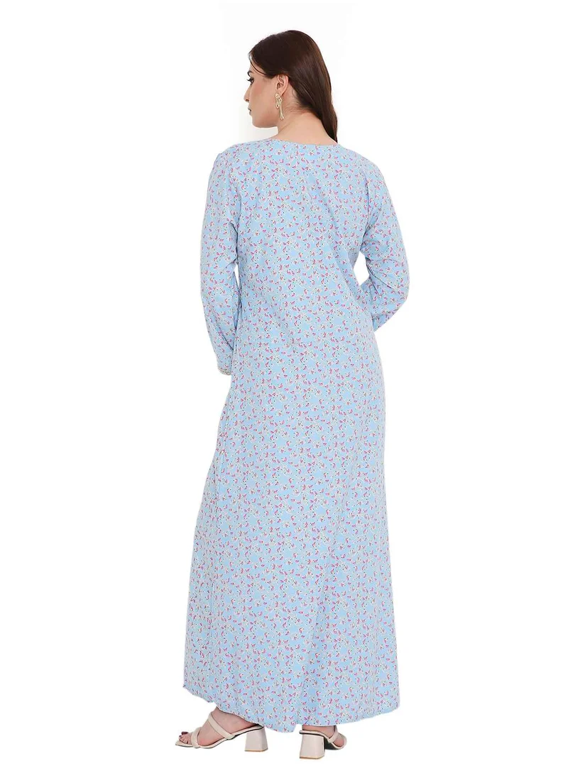 هانا آند سارا elegant thread embroidery with tiny prints arabic kaftan jalabiya dresses