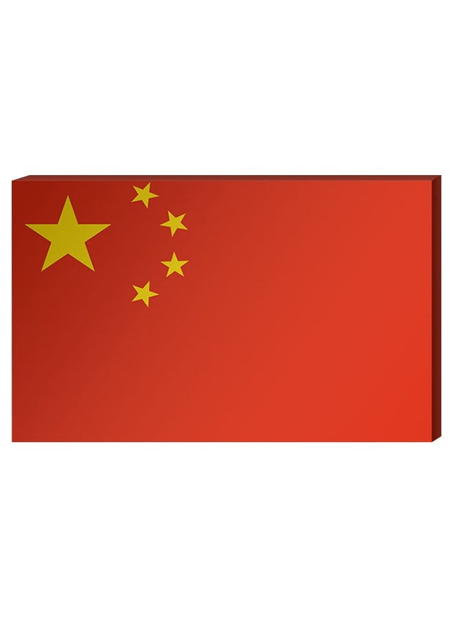 RYN لوحة ديكور جدارية علم الصين مع إطار داخلي أحمر/أصفر 40 × 60 سنتيمتر - Image 2