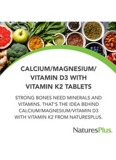 Nature's Plus Naturesplus Cal/Mag/Vit D3 With Vitamin K2 Bone Health Supplement With Calcium Magnesium Vitamin D3 And K2 Glutenfree 90 Tablets 22.5 Servings  - Image 4