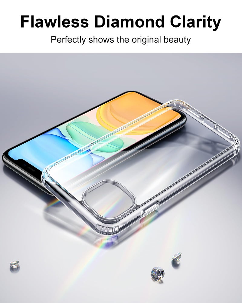 HOOMIL Case for iPhone 11 6.1-Inch, Non-Yellowing, Drop Protection, Anti-Scratch Transparent Hard Back Phone Cover - Crystal Clear - Image 3