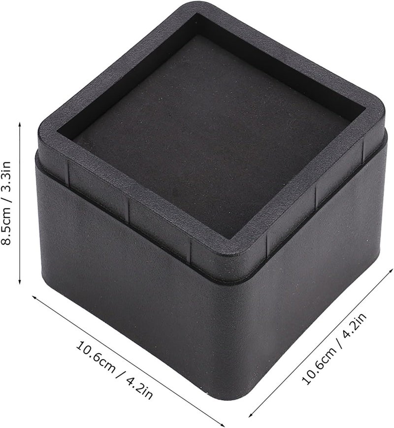 Fdit 4PCS Stackable Bed Risers Black -Proof Furniture Legs Risers for Sofa, Table, and Chair (3.3", 4Pcs) - Image 2
