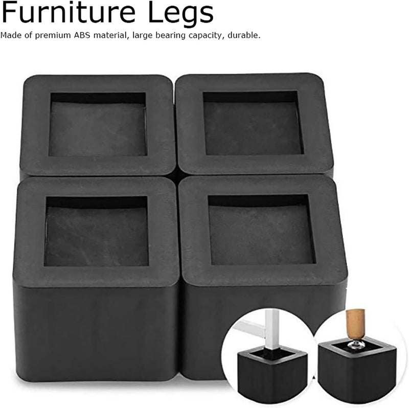 Fdit 4PCS Stackable Bed Risers Black -Proof Furniture Legs Risers for Sofa, Table, and Chair (3.3", 4Pcs) - Image 5