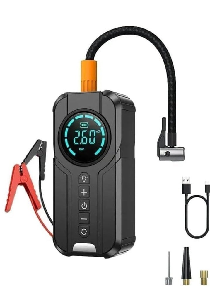 Denx - DENX Inflatable Emergency Portable Car Starter Battery with Built-in air Blower, All In One Machine 6000 mAh 16.8V Lithium Battery 90W, DX414 - Image 1