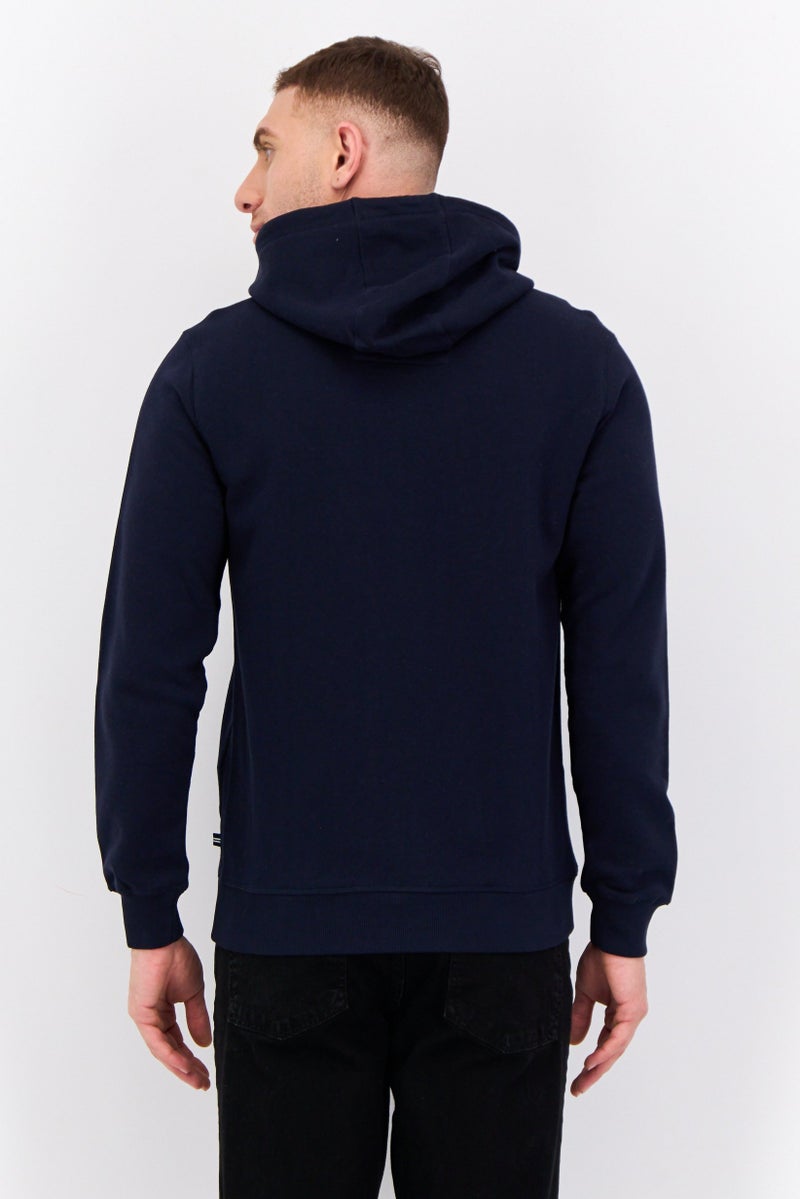 NAUTICA Men Embroidered Logo Long Sleeves Hooded Sweatshirt, Navy - Image 3