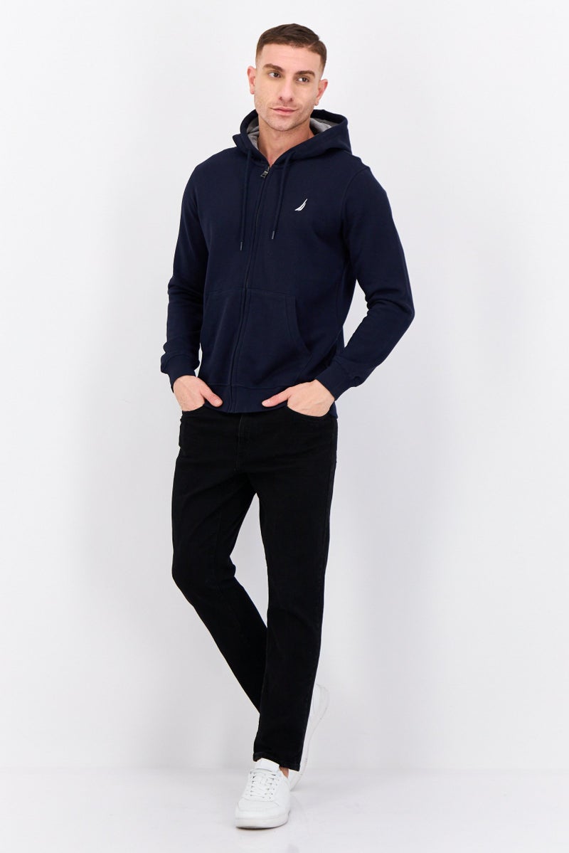 NAUTICA Men Embroidered Logo Long Sleeves Hooded Sweatshirt, Navy - Image 4
