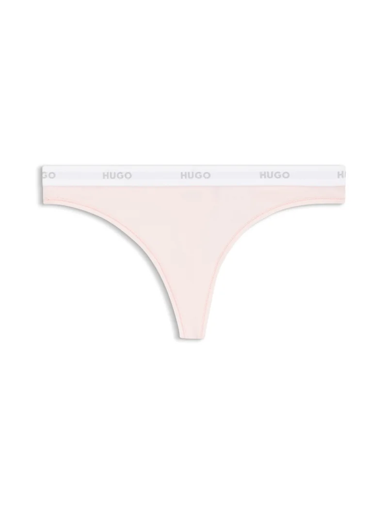 HUGO Stretch-cotton thong with logo waistband