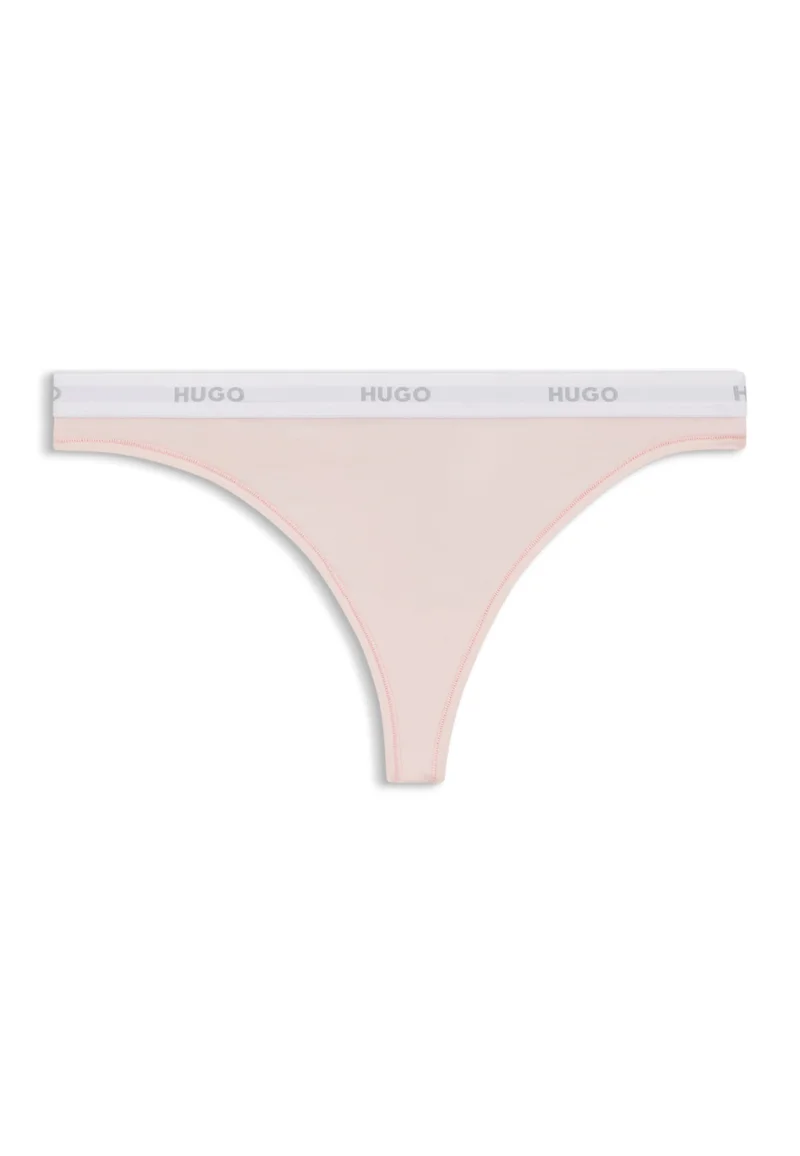 HUGO Stretch-cotton thong with logo waistband