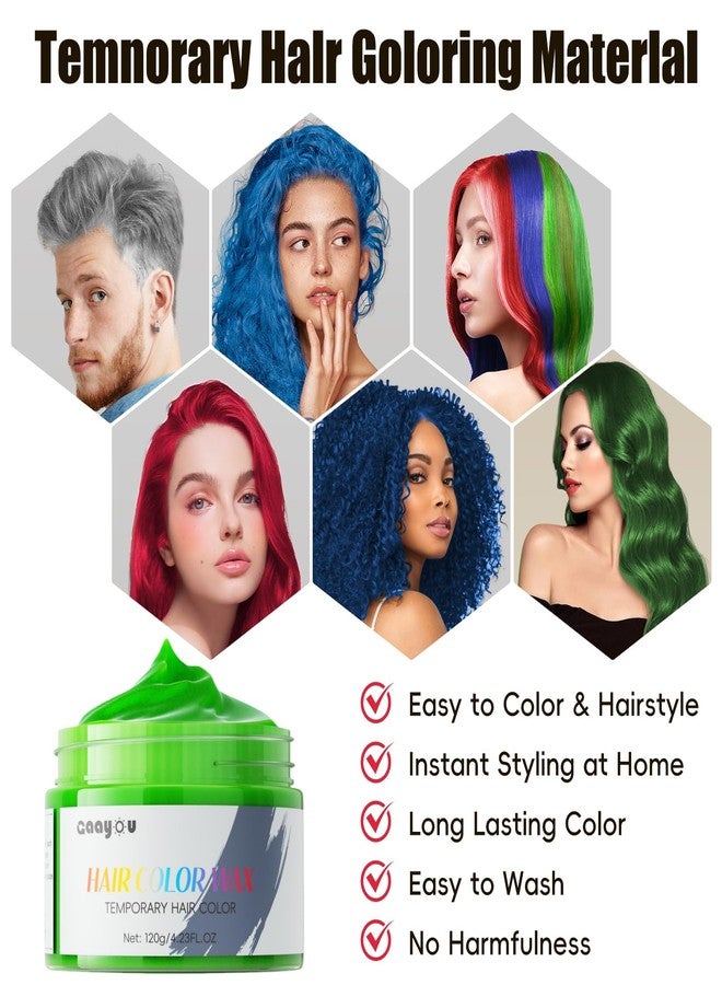 Gaayou Temporary Hair Color Wax Green Hair Dye Washable Natural Instant Hair Color for DIY Hairstyle for Men Women - Image 5