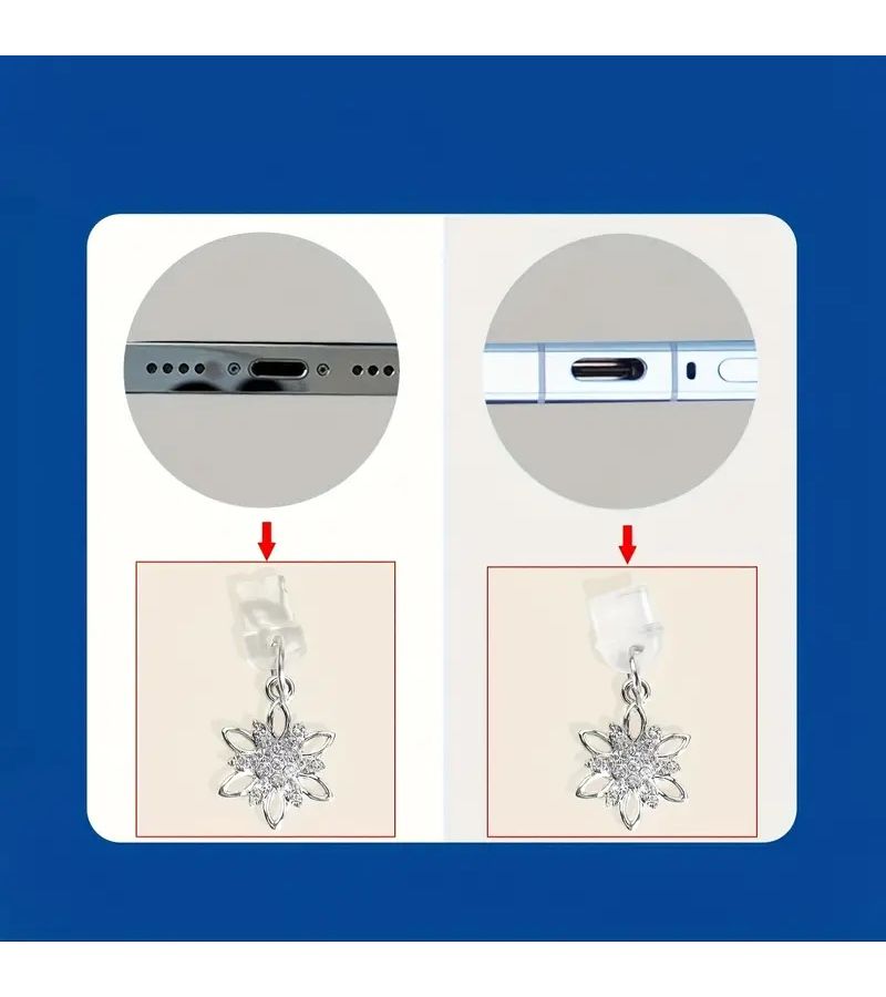 1pc Dust Plug For Android Type C Iphone Metal Starburst Phone Connector - Image 3