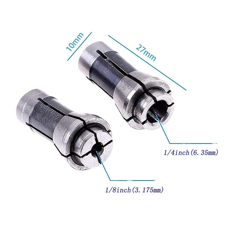 Luo ke 2 Pcs 1/8 Inch and 1/4 Inch Industries Die Grinder Collet Carbon Steel Chuck Machine Clamping Collet For 3.175mm And 6.35mm Dia Arbors/Shanks - Image 4