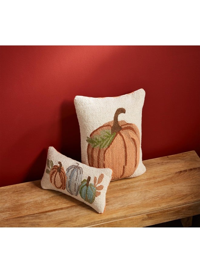 Mud Pie Pumpkin Wool Pillow, Square, 18" x 18" - Image 2