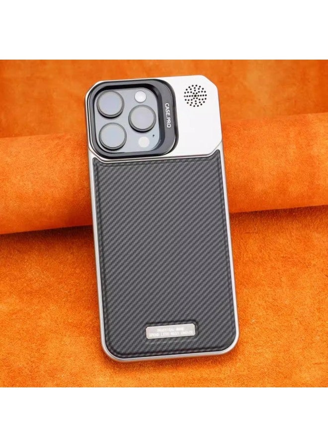 Carbon Fiber Pattern Magnetic Mobile Phone Case For Apple Leather Lens Bracket Protective Cover Multiple Models Available