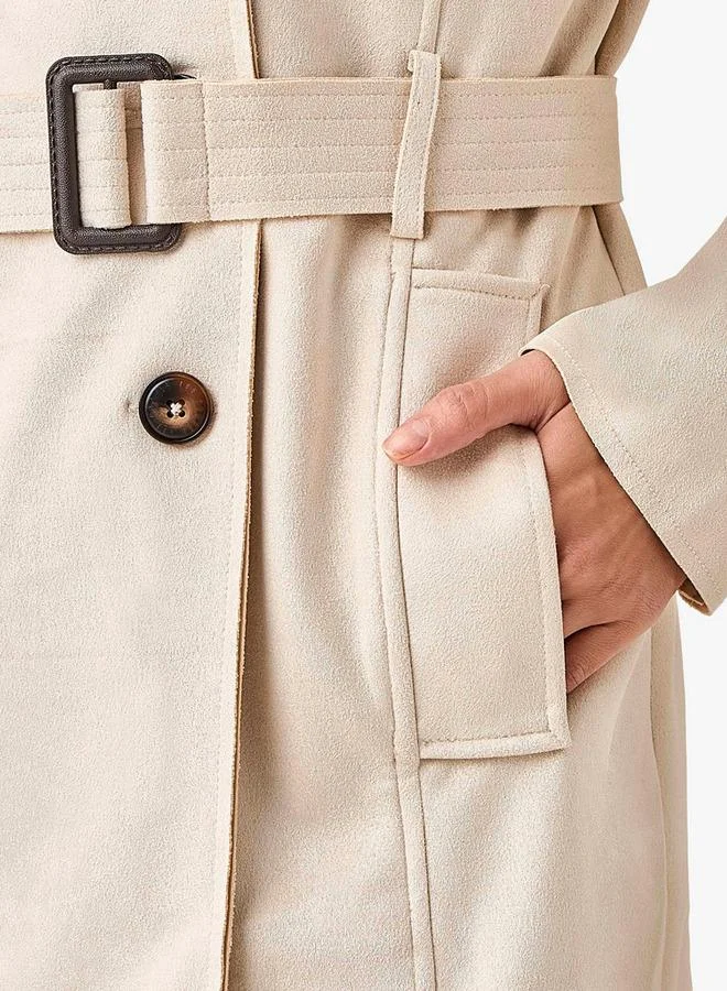 Lee Cooper Lee Cooper Regular Suede Trench Coat with Belt