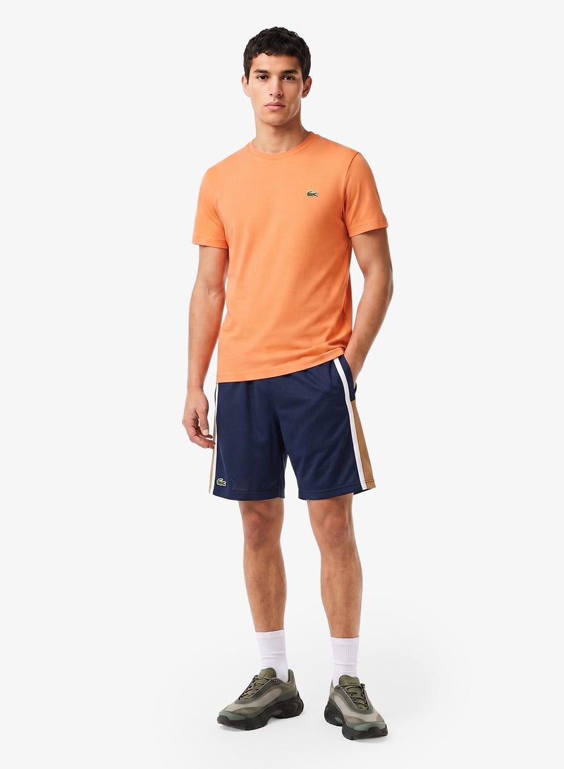LACOSTE Lightweight Colour-Block Stripe Tennis Shorts - Image 4