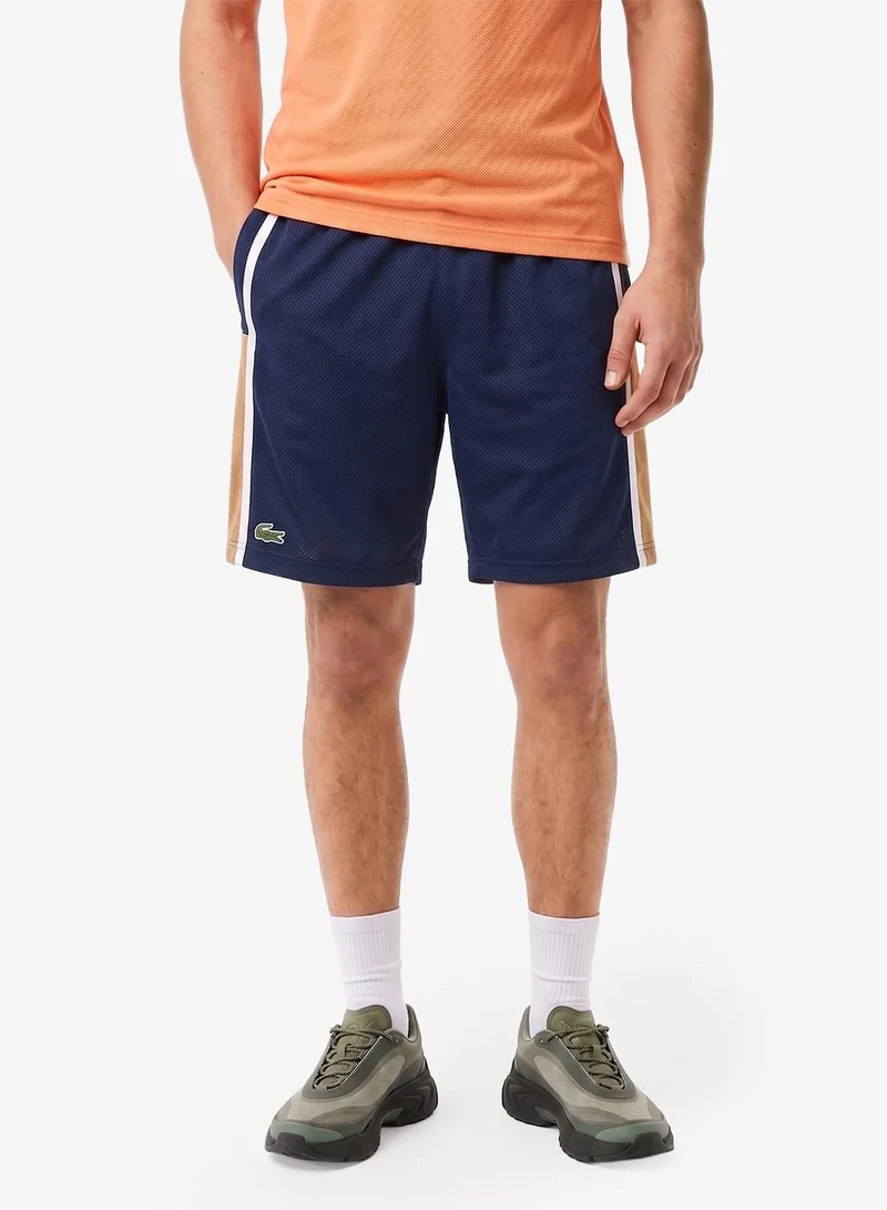 LACOSTE Lightweight Colour-Block Stripe Tennis Shorts