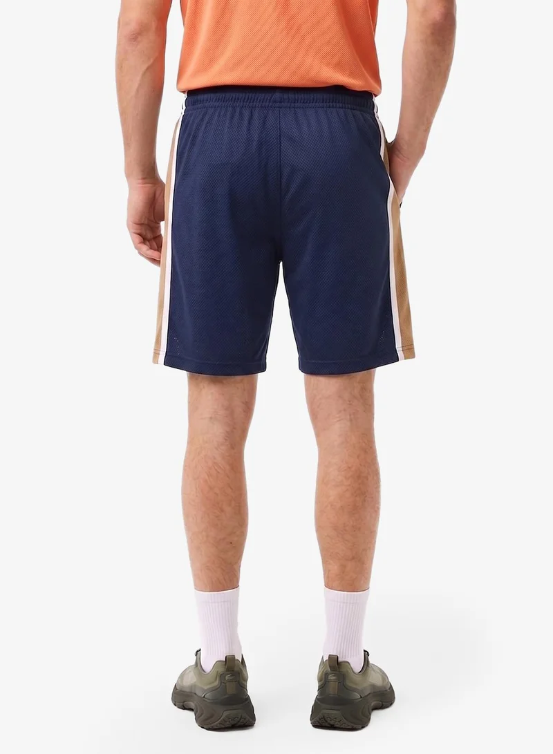 LACOSTE Lightweight Colour-Block Stripe Tennis Shorts