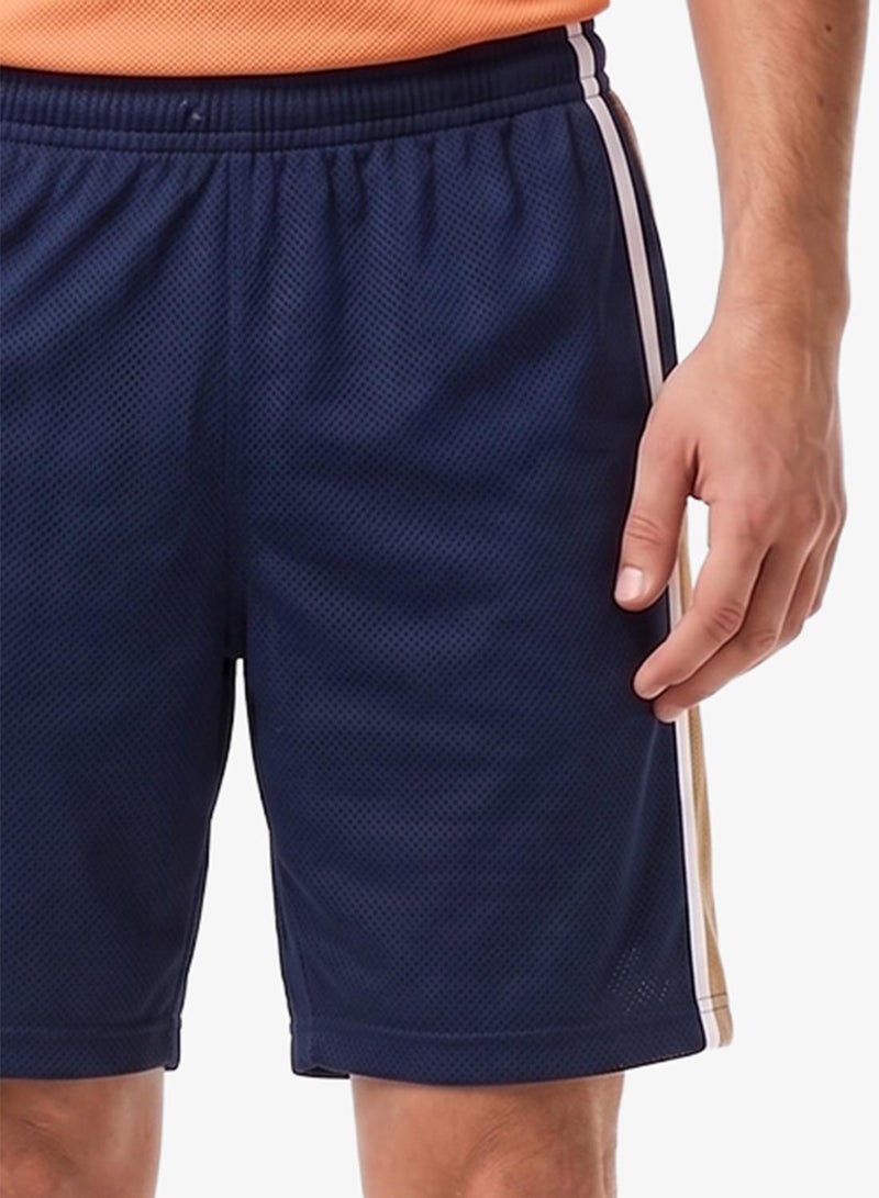 LACOSTE Lightweight Colour-Block Stripe Tennis Shorts - Image 3