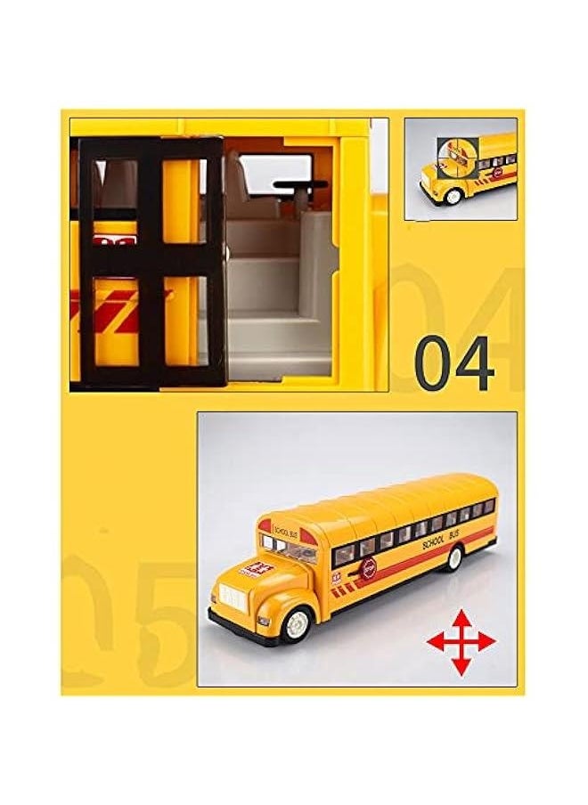 RC School Bus 2.4G Simulation Bus Model 45-Degree Climbing School Bus Public Transportation Car Door Can Be Opened Front and Rear Lights Simulation Sound Boy Toy Car Child Gift