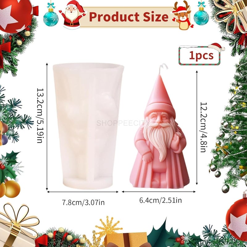 ShoppeeCity Shoppeecity Christmas Tree Candle Mold I 3D Fondant Silicone Scented Wax Mould I santa Cluse Molds for Candle Making Xmas Pine Tree Succulent Molds Handmade Candles Making for DIY Handmade Chocolate Mousse Dessert Soap Cake Aromatherapy Resin Art Craft Making Home Party DecorationSanta Cluse A - Image 3