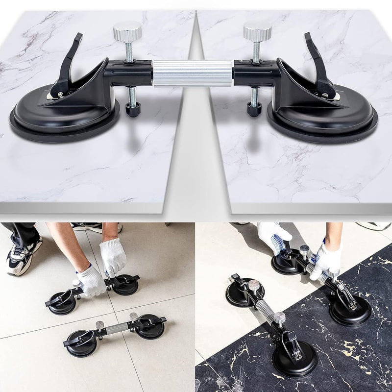 HELLARO 2PCS 6Inch Adjustable Granite Seam Setter Tile Suction Cup for Stone Seam Joining and Leveling Professional Countertop Installation Tool for Granite Stone Marble Slab Glass - Image 5