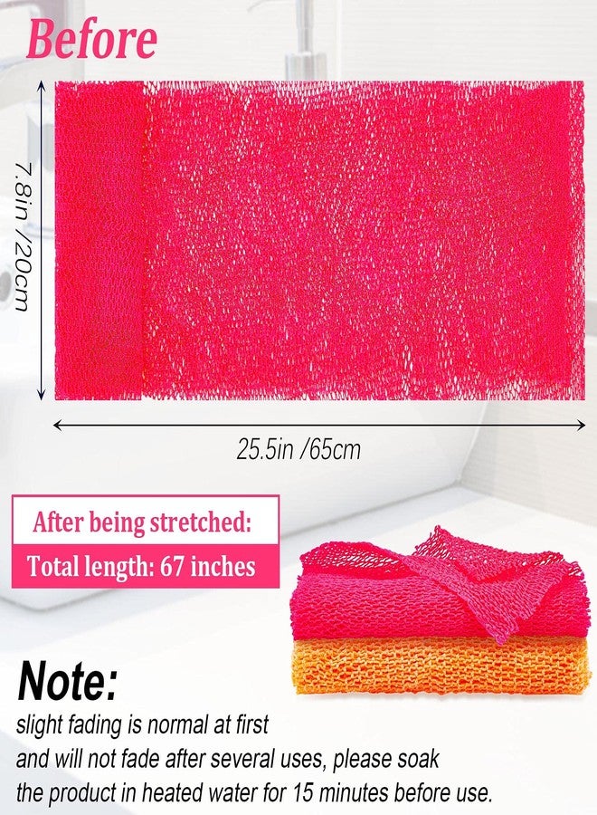 Shappy 2 Pcs African Net Sponge Exfoliating Net African Body Scrubber Bath Rag Washcloth Towel Shower Body Back Scrubber Skin Smoother for Daily Use or Stocking Stuffer(Yellow, Pink) - Image 4
