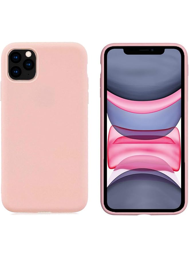 3إي غطاء TPU مرن بلاستيكي غير لامع لهاتف آيفون 11 برو ماكس وردي فاتح - Image 1
