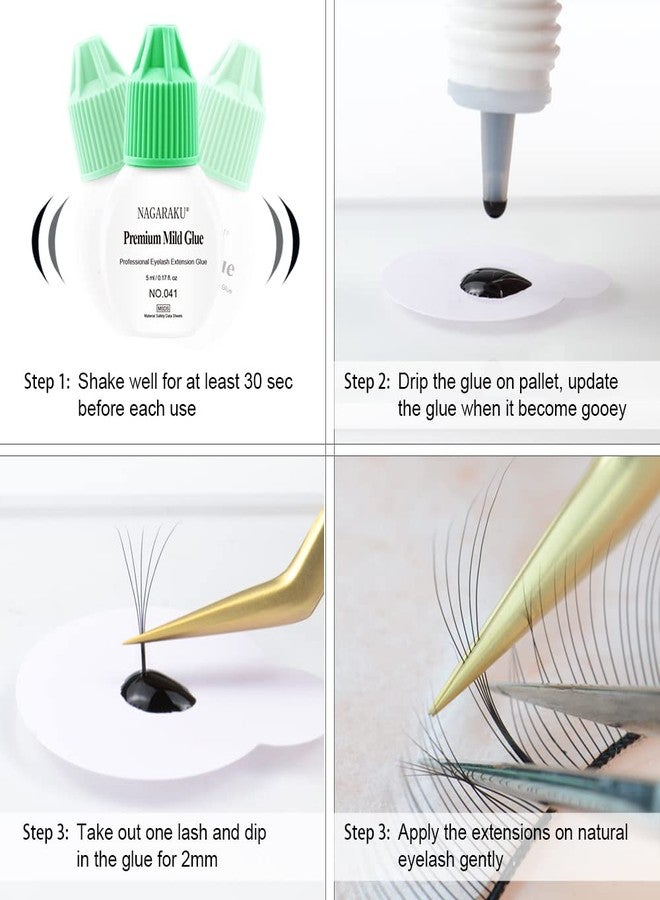 NAGARAKU Premium Mild Eyelash Extension Sensitive Glue 5ml/Odorless Non-irritant/4s Drying/Retention 15-20 Days/Storage Time 12 Months Lashes Adhesive Glue Dark Black Professional Use Only - Image 4