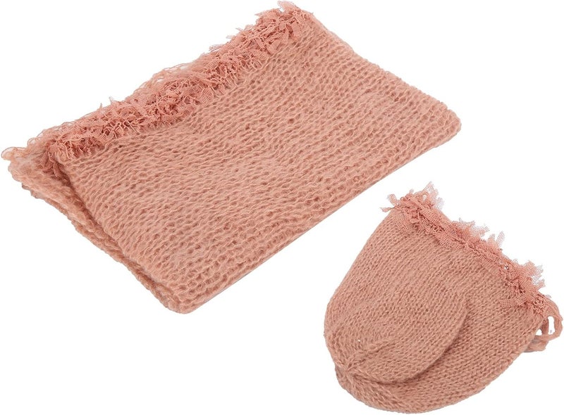 GLOGLOW Baby Photography Props, Soft Mohair Wrap Set with Newborn Hat for 0-1 Month Old Boys Girls - Image 3