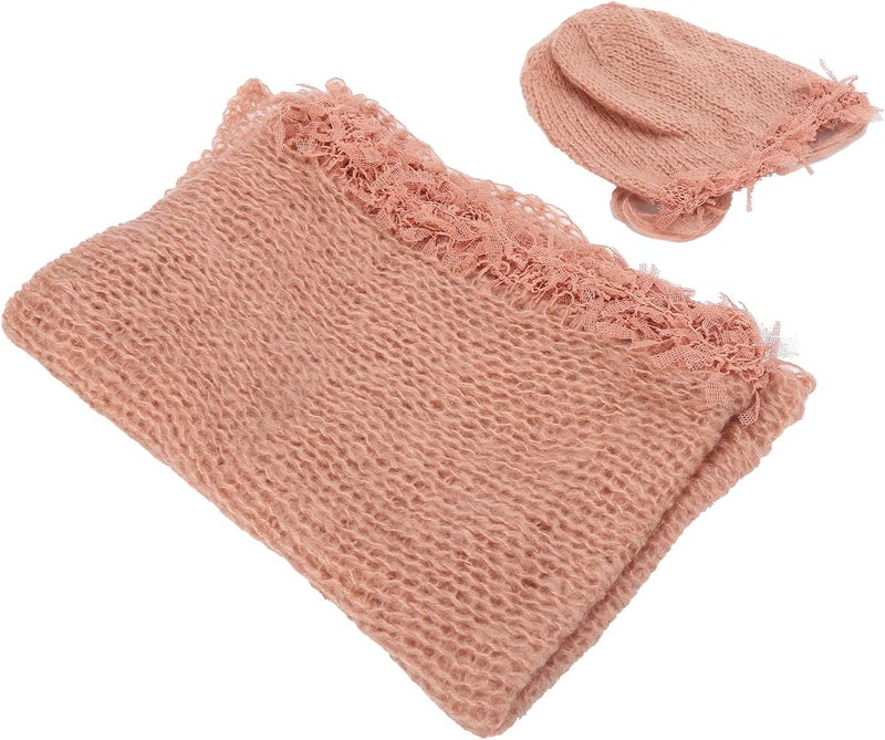 GLOGLOW Baby Photography Props, Soft Mohair Wrap Set with Newborn Hat for 0-1 Month Old Boys Girls - Image 5