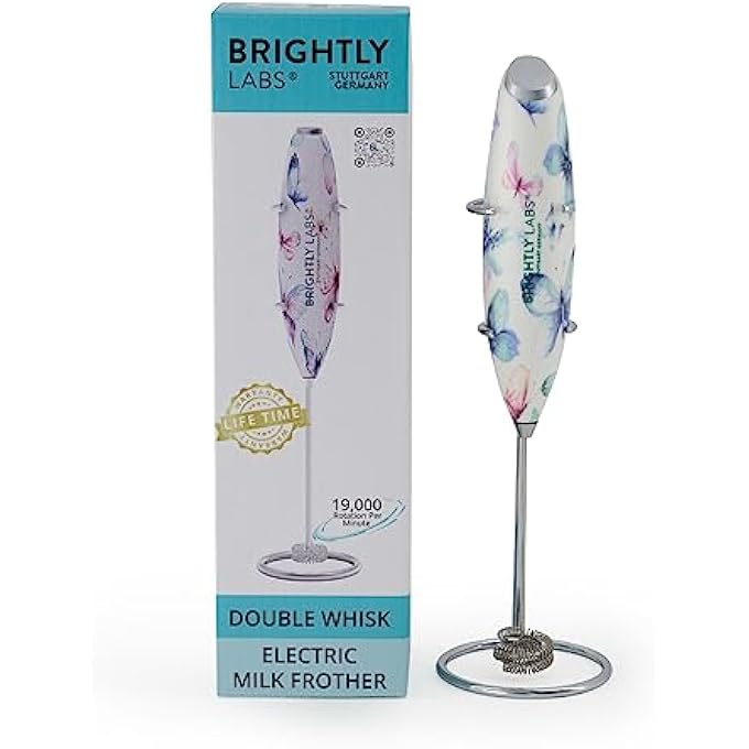 BRIGHTLY LABS Powerful Milk Frother For Coffee With Upgraded Titanium Motor  Handheld Frother Electric Whisk Milk Foamer Mini Mixer  Coffee Blender Frother For Frappe Latte Matcha With Stand - Image 2