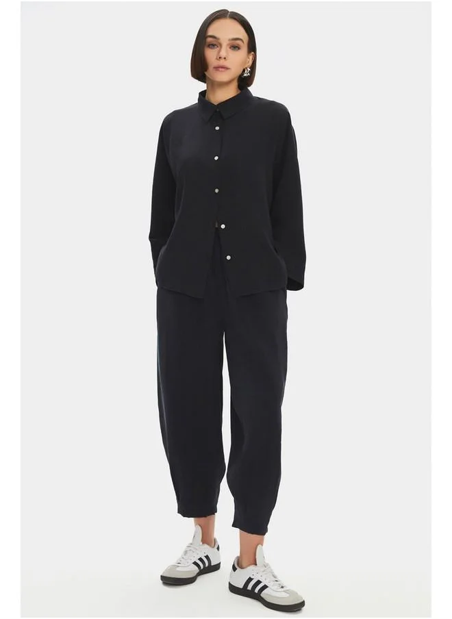 جون June Shirt & Trouser Set Black