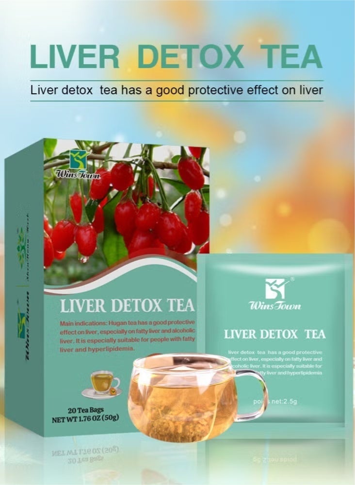 Wins Town Liver Detox Tea, Natural Herbal Liver Detox Cleanse Tea, Easy To Digest Gantai Health Tea Flower And Fruit Tea, Liver Cleanse Tea For Fatty Liver And Alcoholic Liver For Men Women 20 Sachets - Image 1