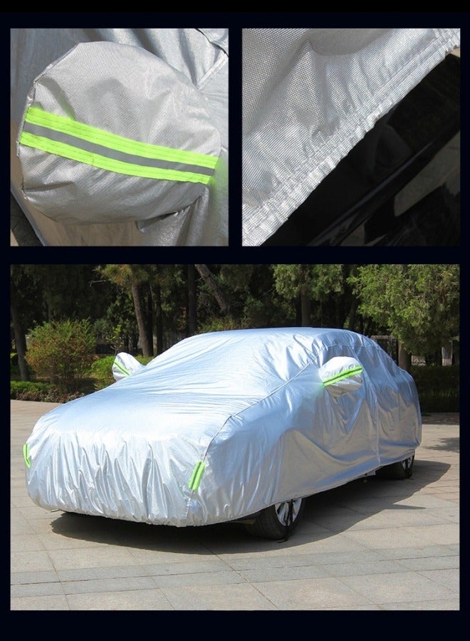 BUPY Silver Weatherproof Car Cover Fits Sedans with Length Between 4.15M and 4.9M - Image 4