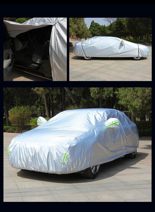 BUPY Silver Weatherproof Car Cover Fits Sedans with Length Between 4.15M and 4.9M - Image 2